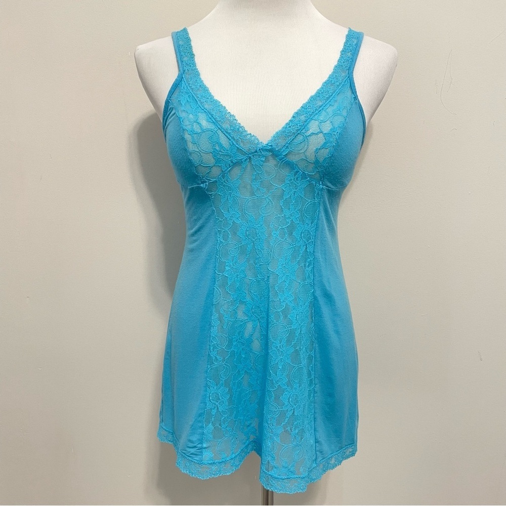 Vintage Victoria’s Secret Turquise Blue Lace Women's Lingerie Top Size S